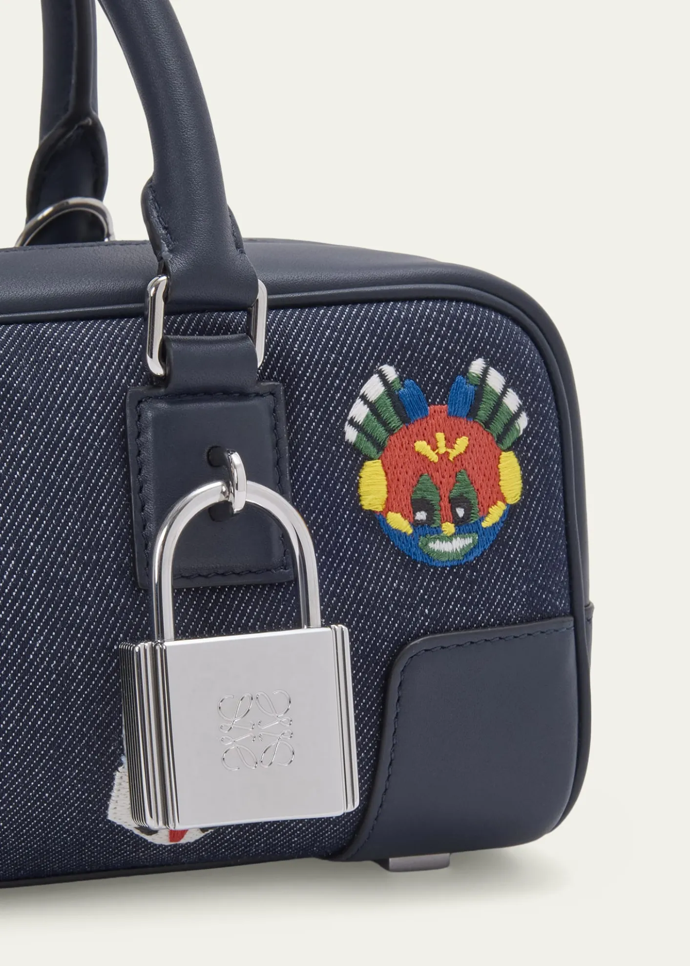 Loewex Louis Wain Amazona 23 Top-Handle Bag in Denim