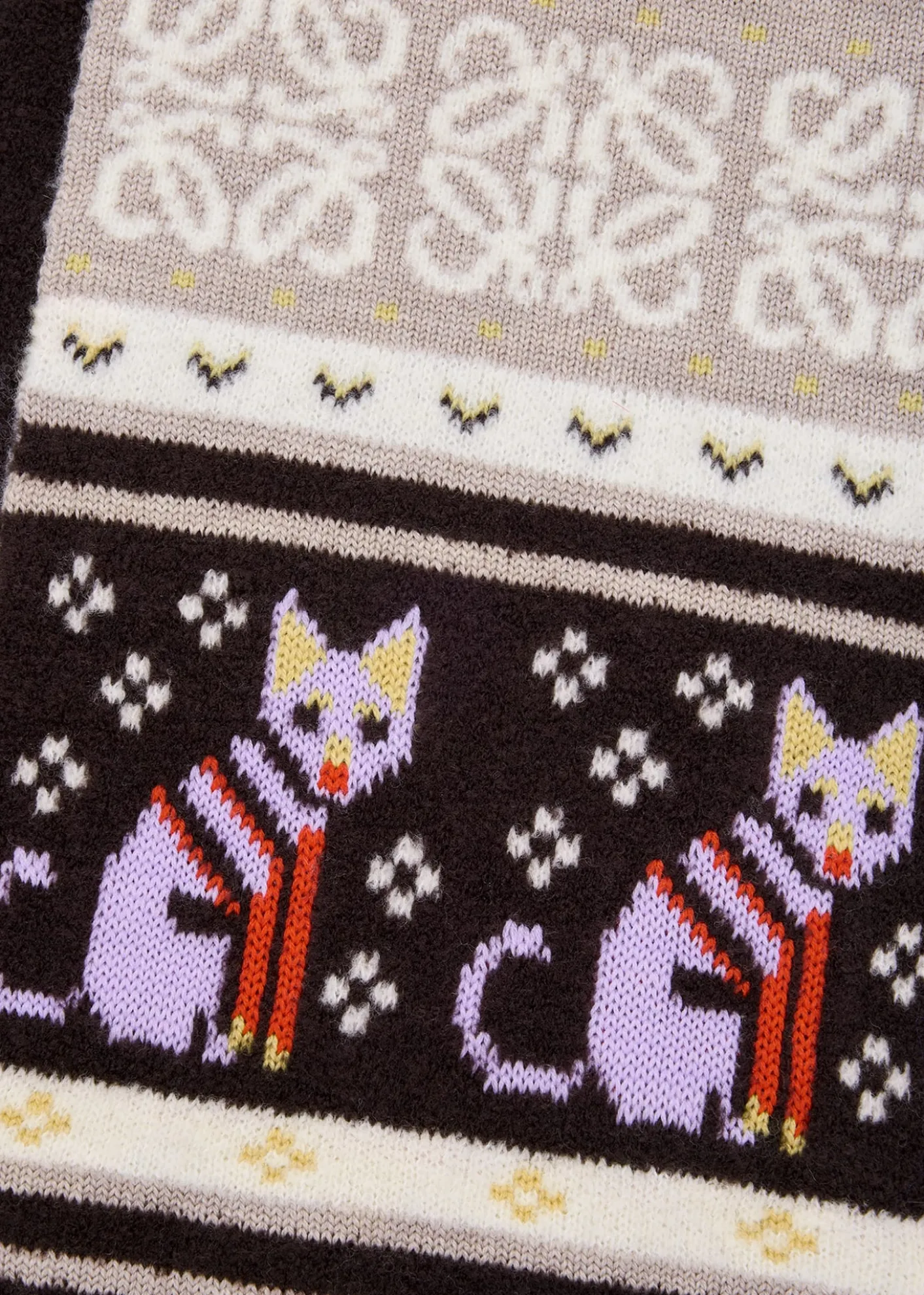 Loewex Louis Wain Futurist Cat Fair Isle Scarf