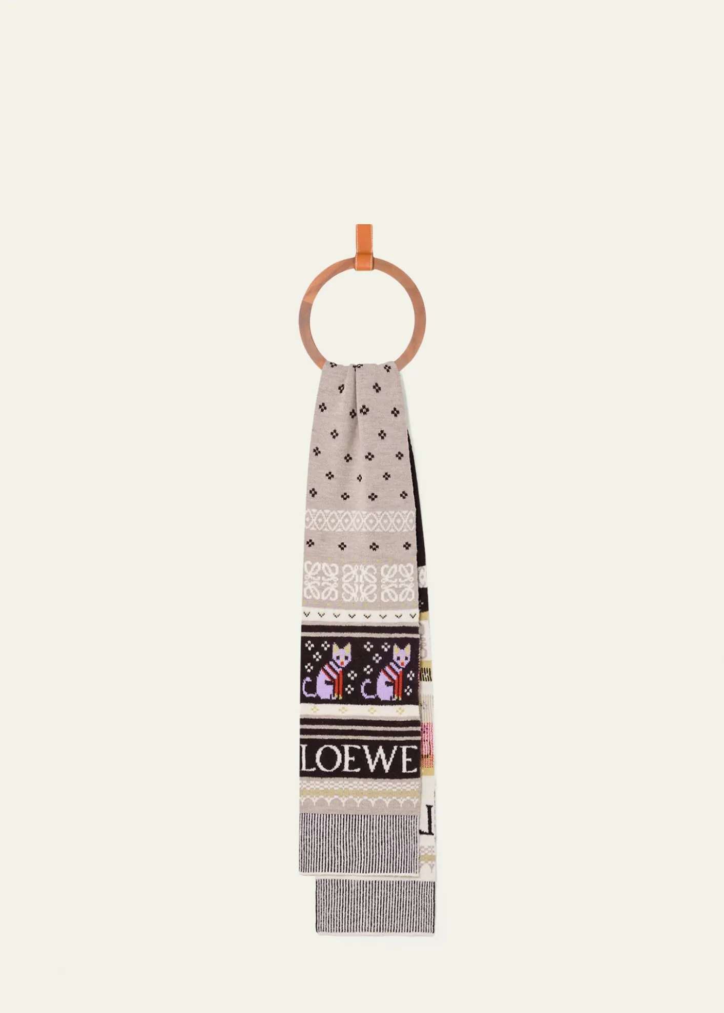 Loewex Louis Wain Futurist Cat Fair Isle Scarf