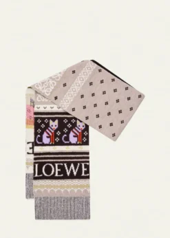 Loewex Louis Wain Futurist Cat Fair Isle Scarf