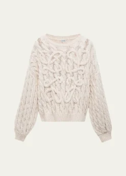 Loewex Paula's Ibiza Anagram Cable-Knit Sweater