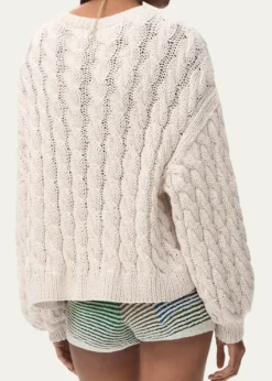 Loewex Paula's Ibiza Anagram Cable-Knit Sweater