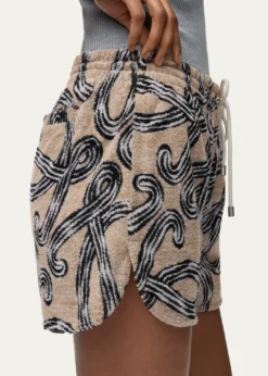 Loewex Paula's Ibiza Anagram-Print Towelling Pull-On Shorts