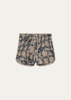 Loewex Paula's Ibiza Anagram-Print Towelling Pull-On Shorts