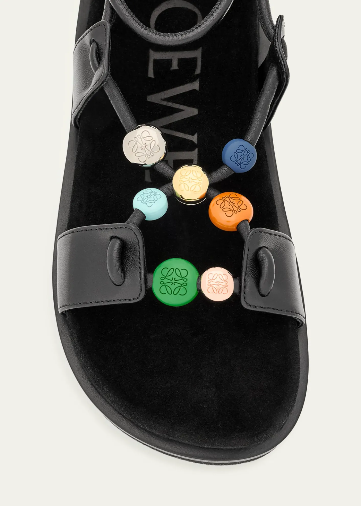 Loewex Paula's Ibiza Anagram Pebble Bead Leather Sandals