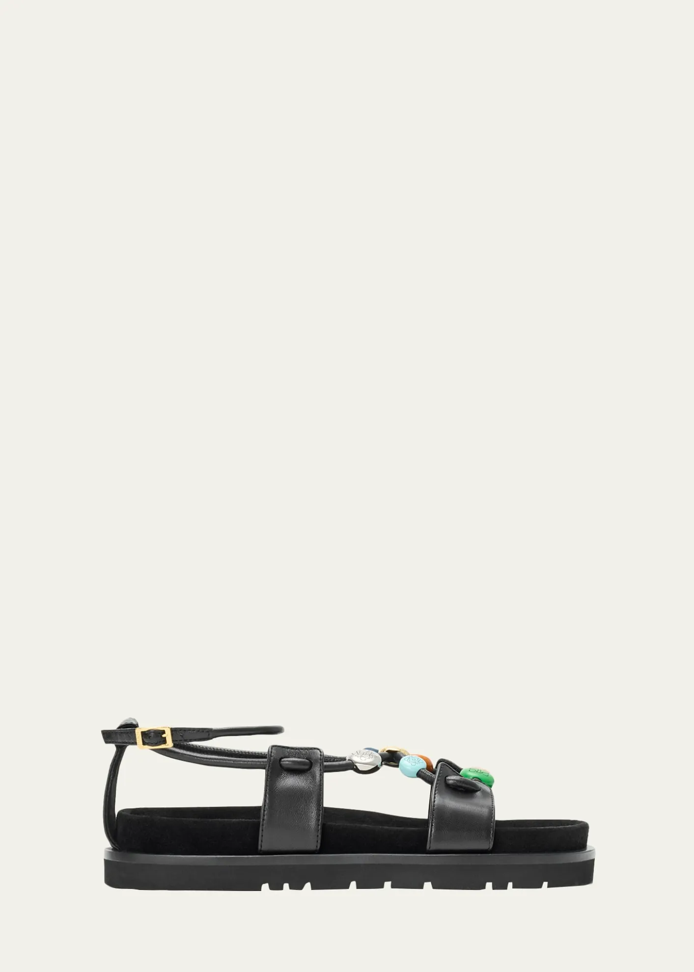 Loewex Paula's Ibiza Anagram Pebble Bead Leather Sandals
