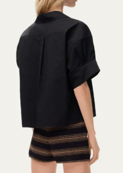 Loewex Paula's Ibiza Anagram Short-Sleeve Button-Down Shirt