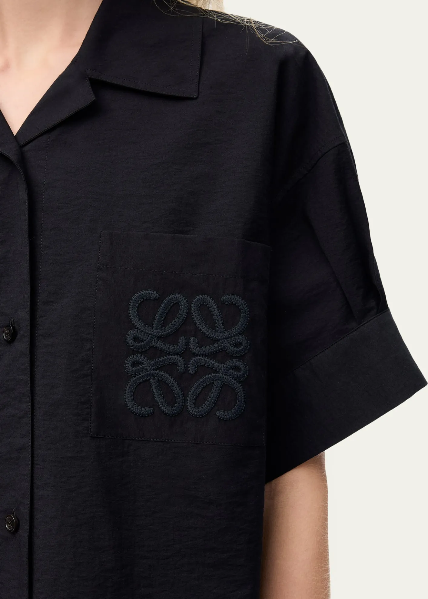 Loewex Paula's Ibiza Anagram Short-Sleeve Button-Down Shirt