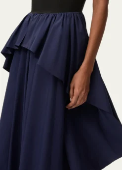 Loewex Paula's Ibiza Asymmetric Ruffle Cotton Sleeveless Midi Dress