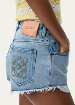 Loewex Paula's Ibiza Cotton Anagram Frayed Cut-Off Shorts