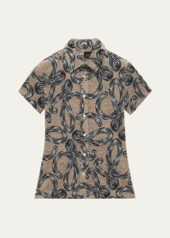 Loewex Paula's Ibiza Cotton-Blend Large Logo Buttoned Shirt