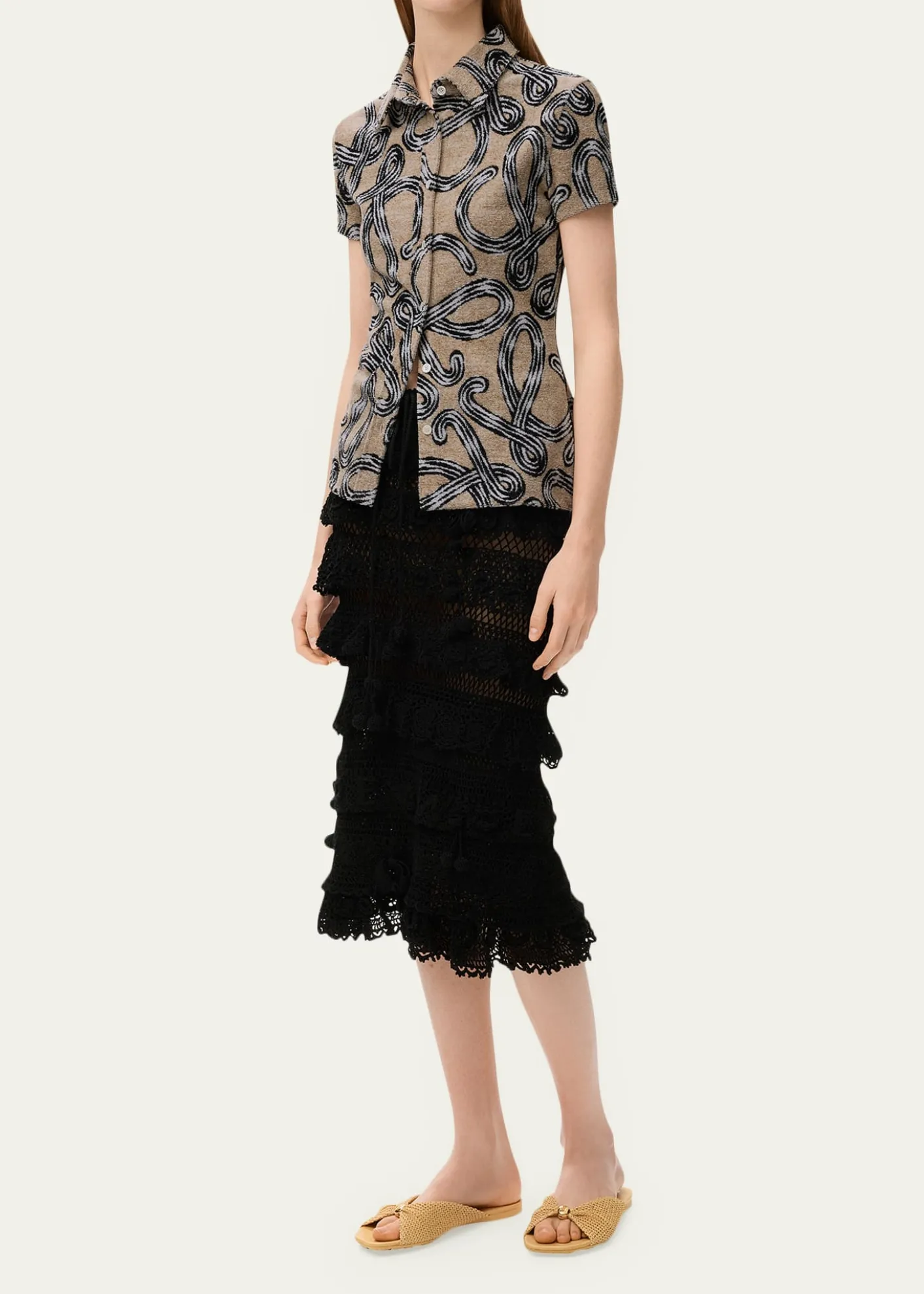 Loewex Paula's Ibiza Cotton-Blend Large Logo Buttoned Shirt