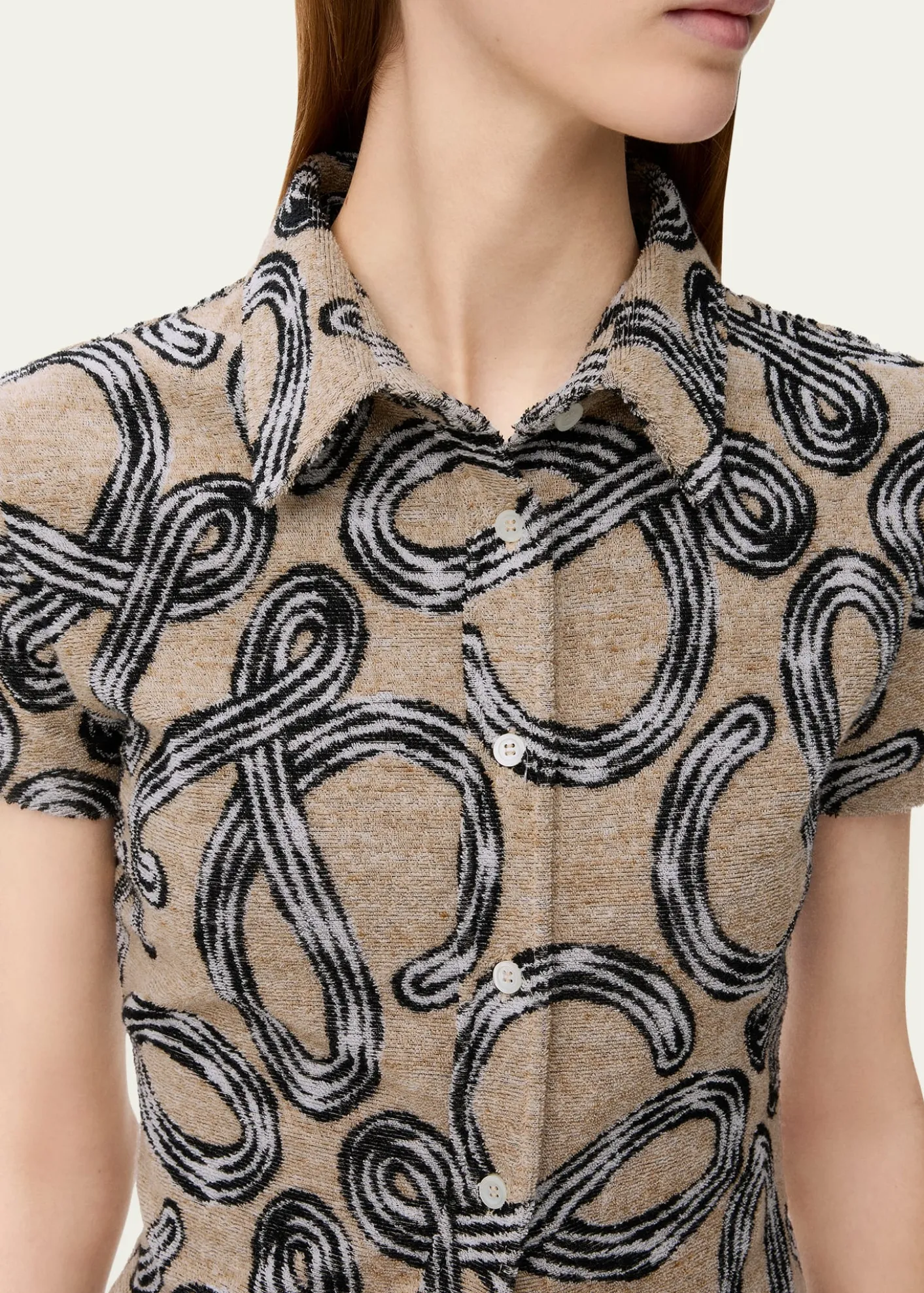 Loewex Paula's Ibiza Cotton-Blend Large Logo Buttoned Shirt