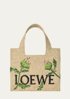 Loewex Paula's Ibiza Embroidered Raffia Tote Bag