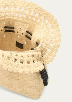 Loewex Paula's Ibiza Flamenco Medium Ruffled Clutch Bag in Raffia