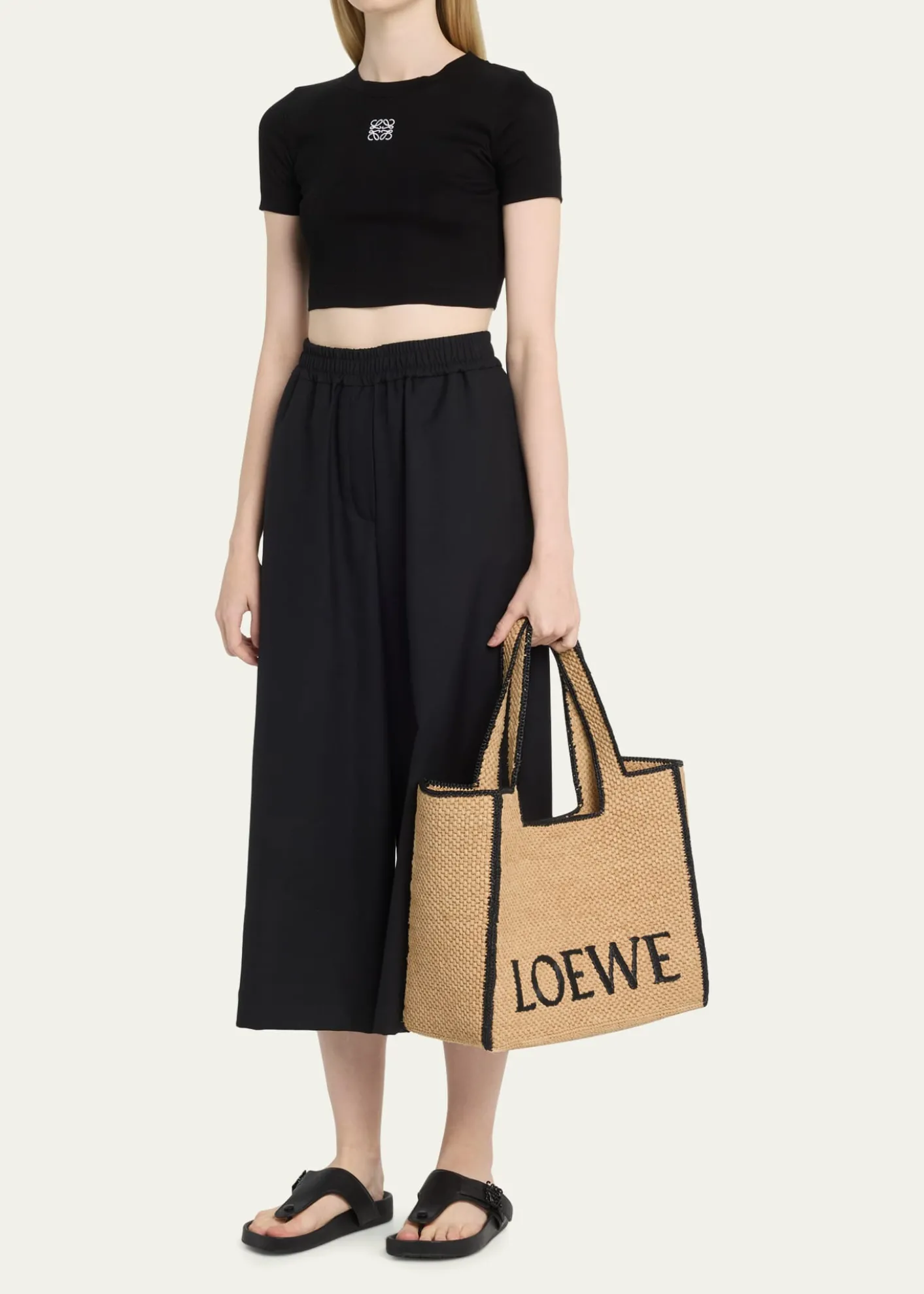 Loewex Paula's Ibiza Font Large Tote Bag in Raffia