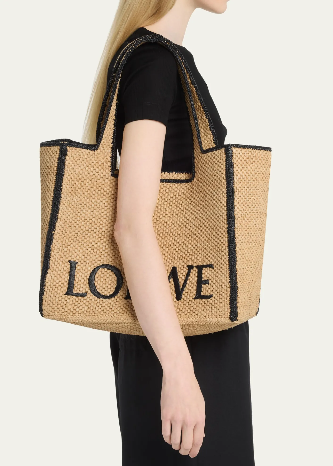 Loewex Paula's Ibiza Font Large Tote Bag in Raffia