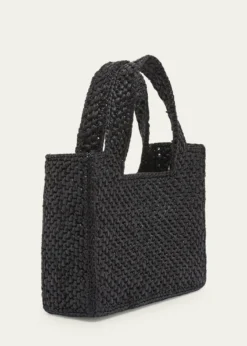 Loewex Paula's Ibiza Font Logo Mini Tote Bag in Raffia