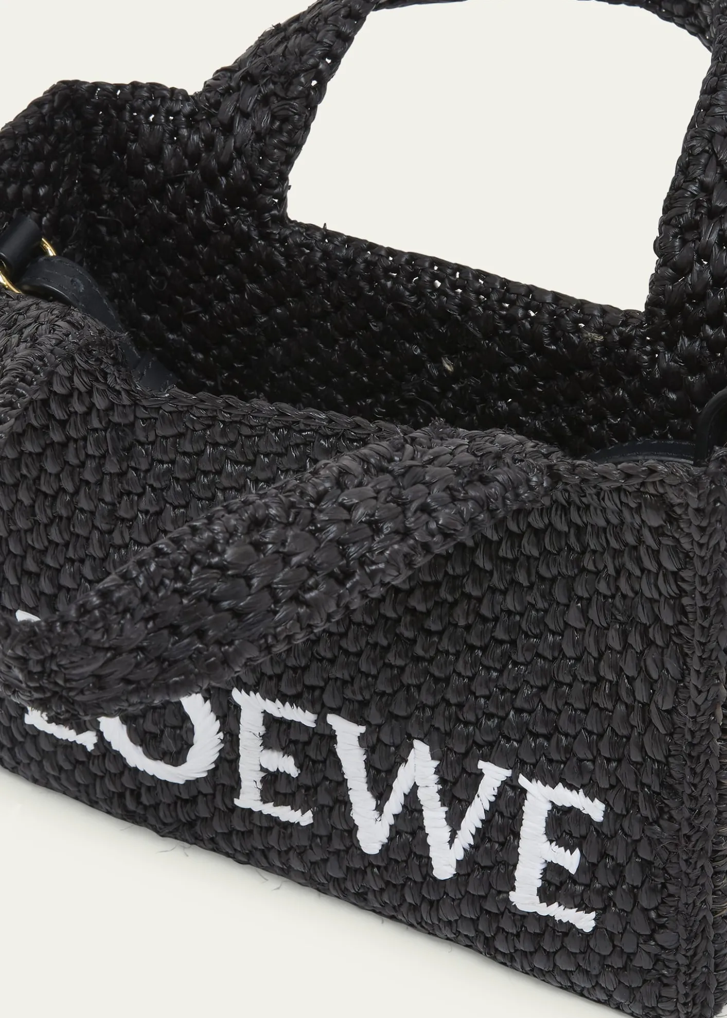 Loewex Paula's Ibiza Font Logo Mini Tote Bag in Raffia