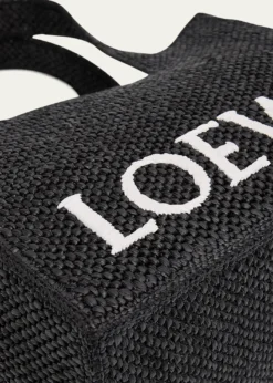 Loewex Paula's Ibiza Font Logo Medium Tote Bag in Raffia