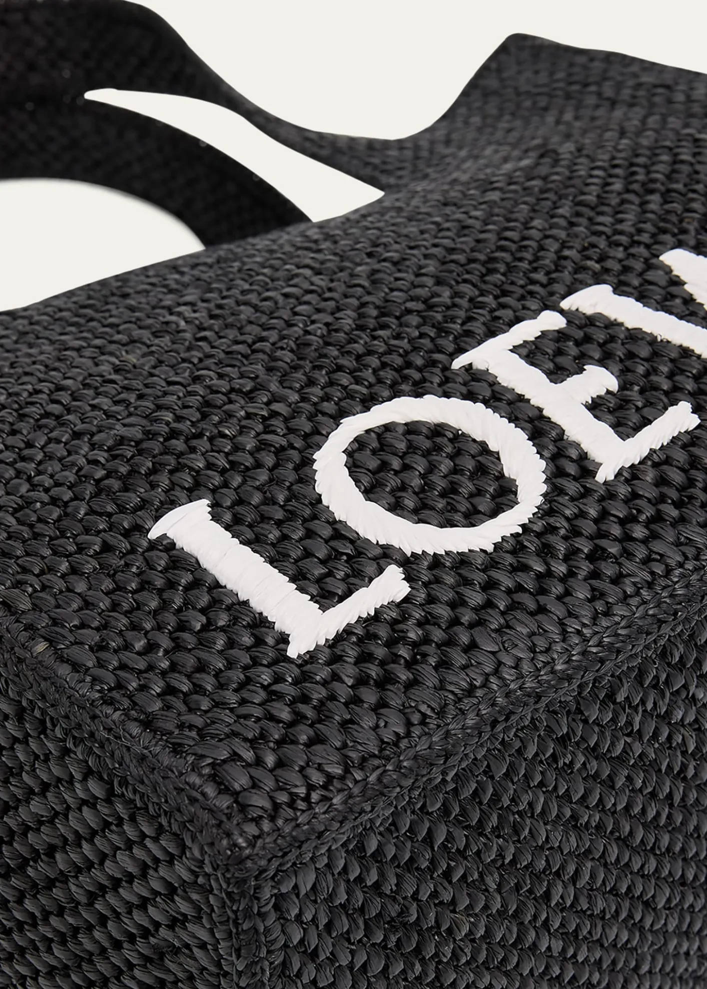 Loewex Paula's Ibiza Font Logo Medium Tote Bag in Raffia