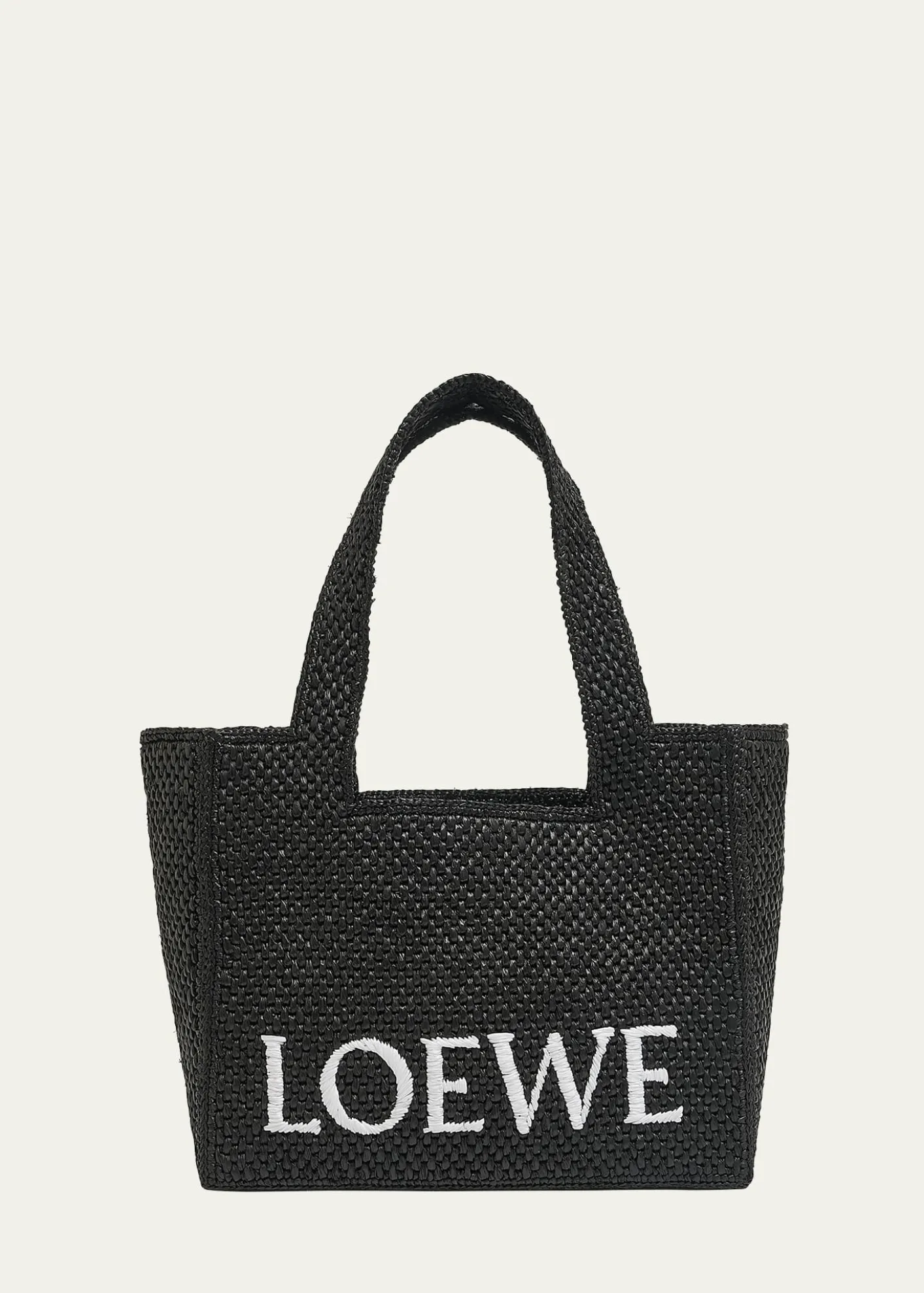 Loewex Paula's Ibiza Font Logo Medium Tote Bag in Raffia