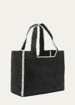 Loewex Paula's Ibiza Font Logo Large Tote Bag in Raffia