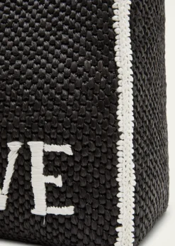 Loewex Paula's Ibiza Font Logo Large Tote Bag in Raffia