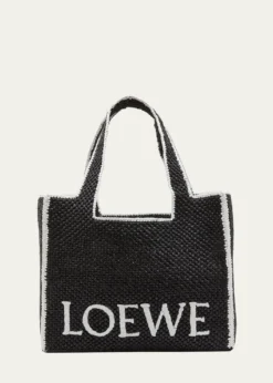 Loewex Paula's Ibiza Font Logo Large Tote Bag in Raffia