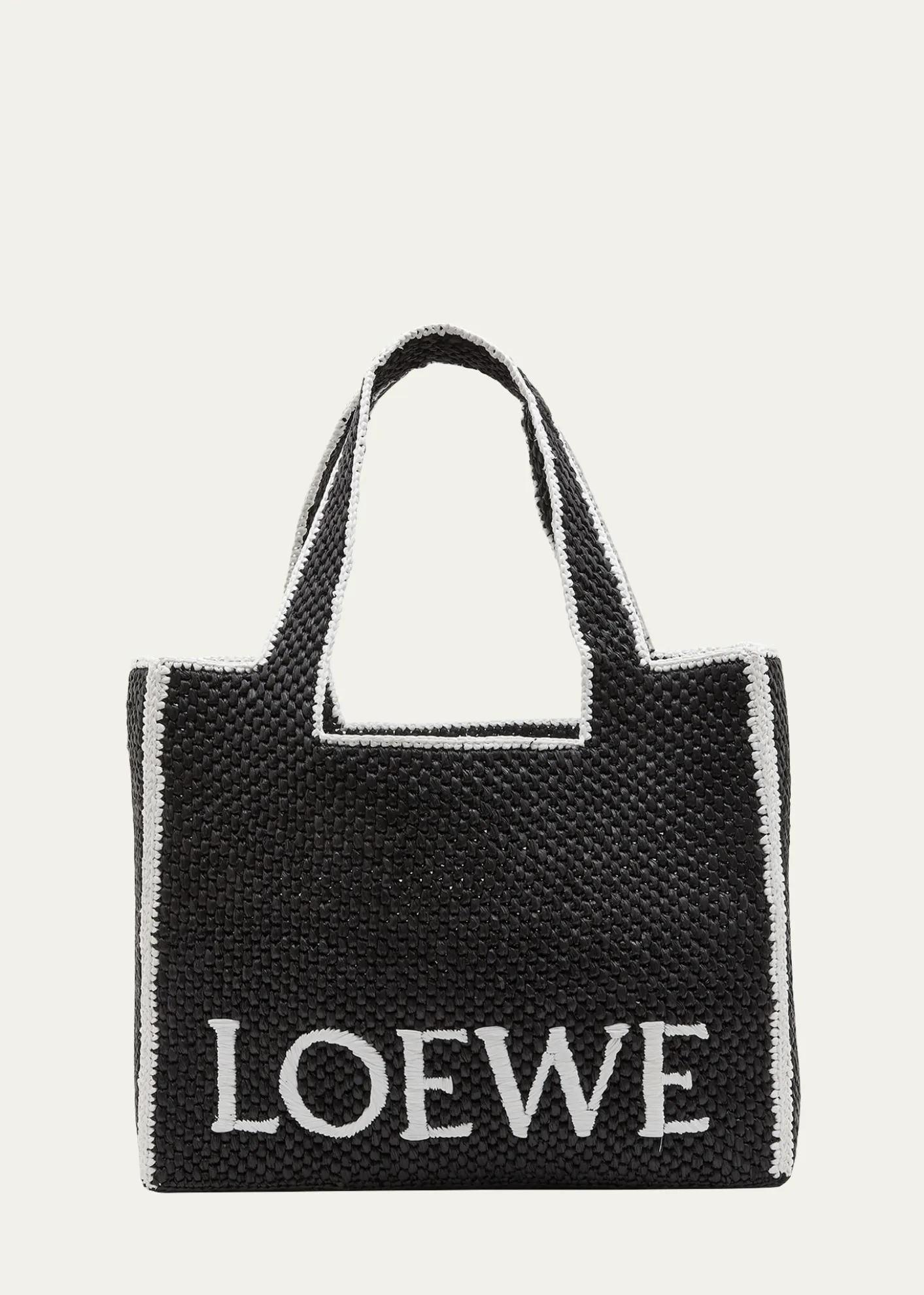 Loewex Paula's Ibiza Font Logo Large Tote Bag in Raffia