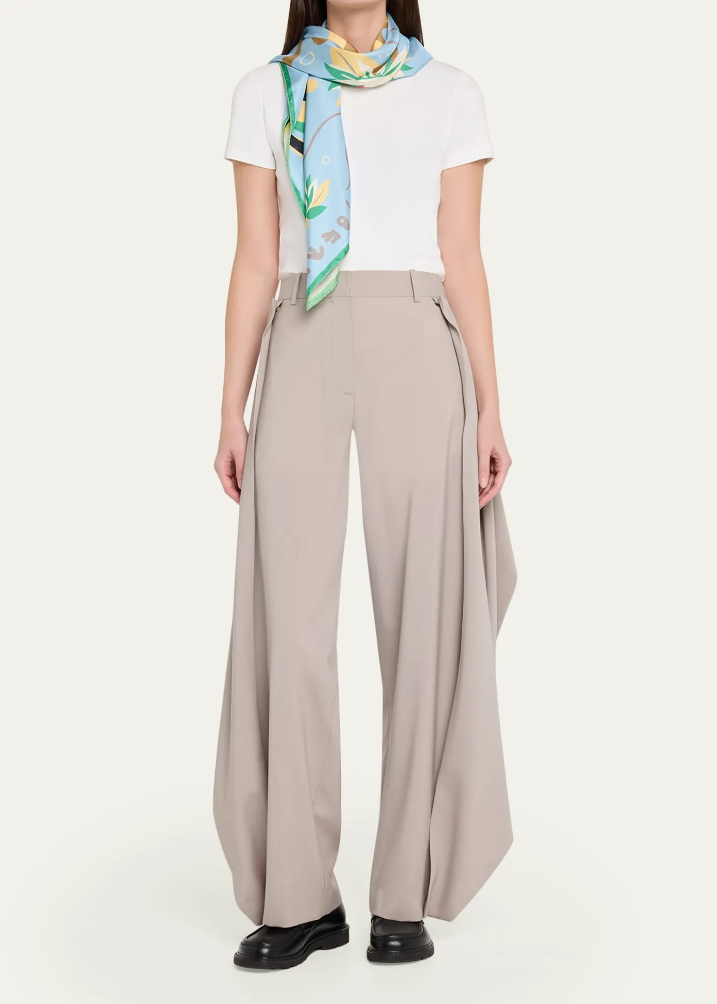 Loewex Paula's Ibiza Frog-Print Silk Scarf