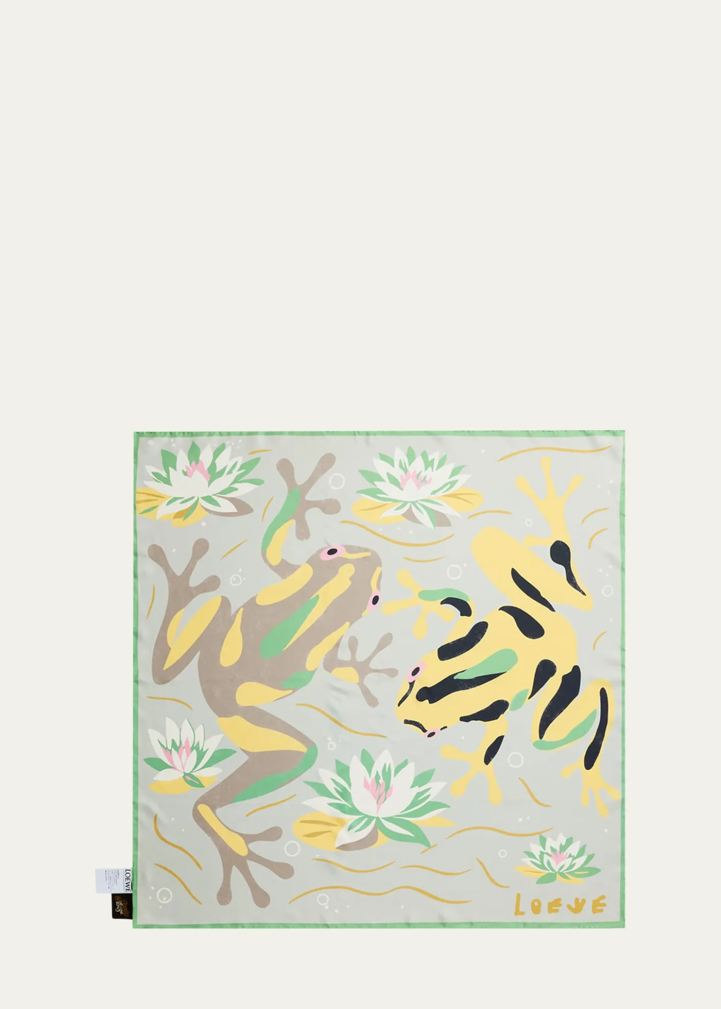 Loewex Paula's Ibiza Frog-Print Silk Scarf