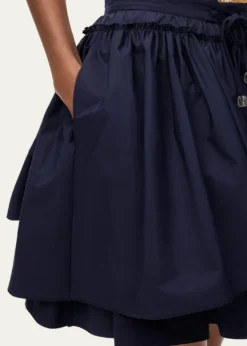 Loewex Paula's Ibiza Layered Cotton Drawstring Mini Skirt