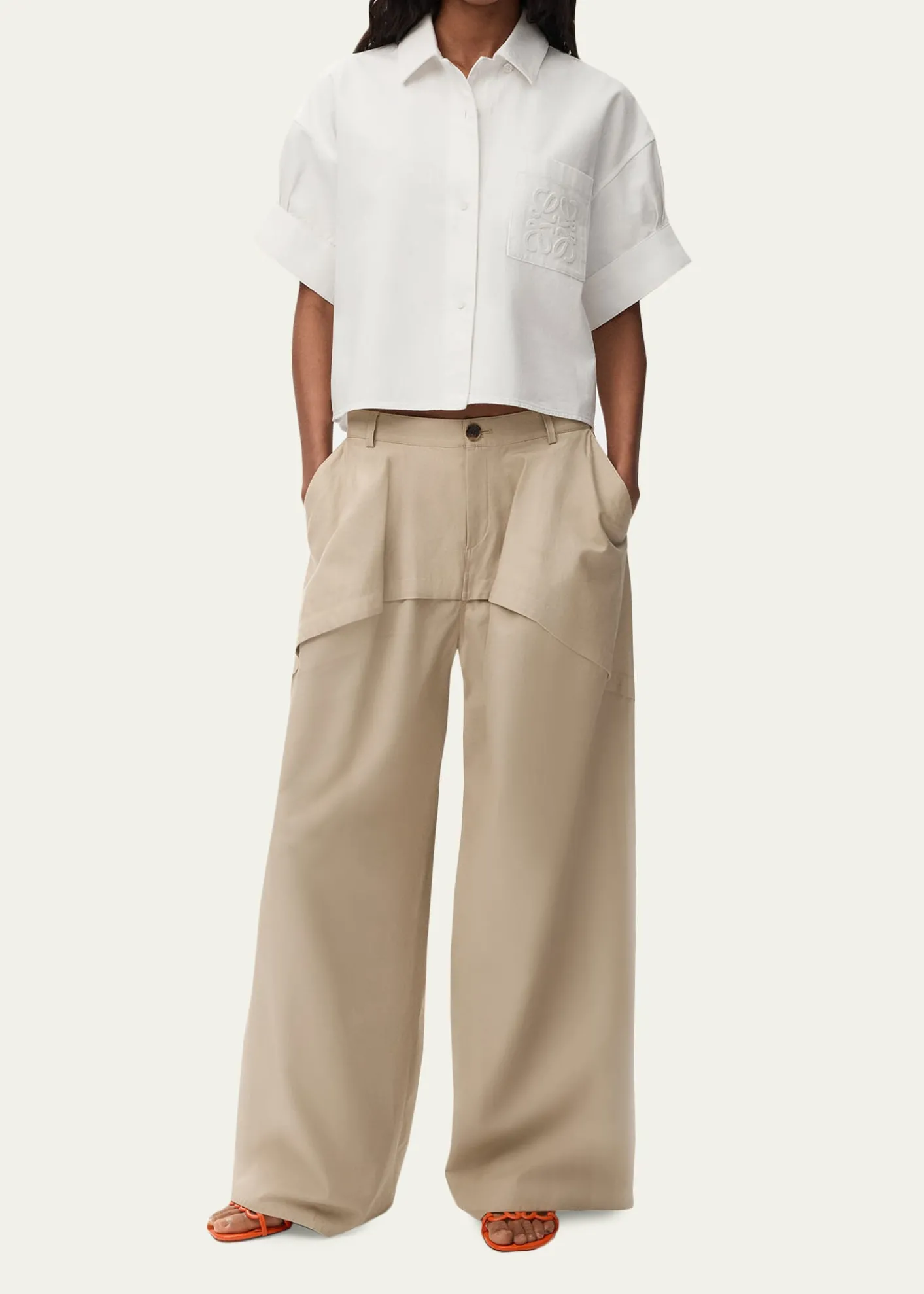Loewex Paula's Ibiza Layered Yoke Wide-Leg Trousers