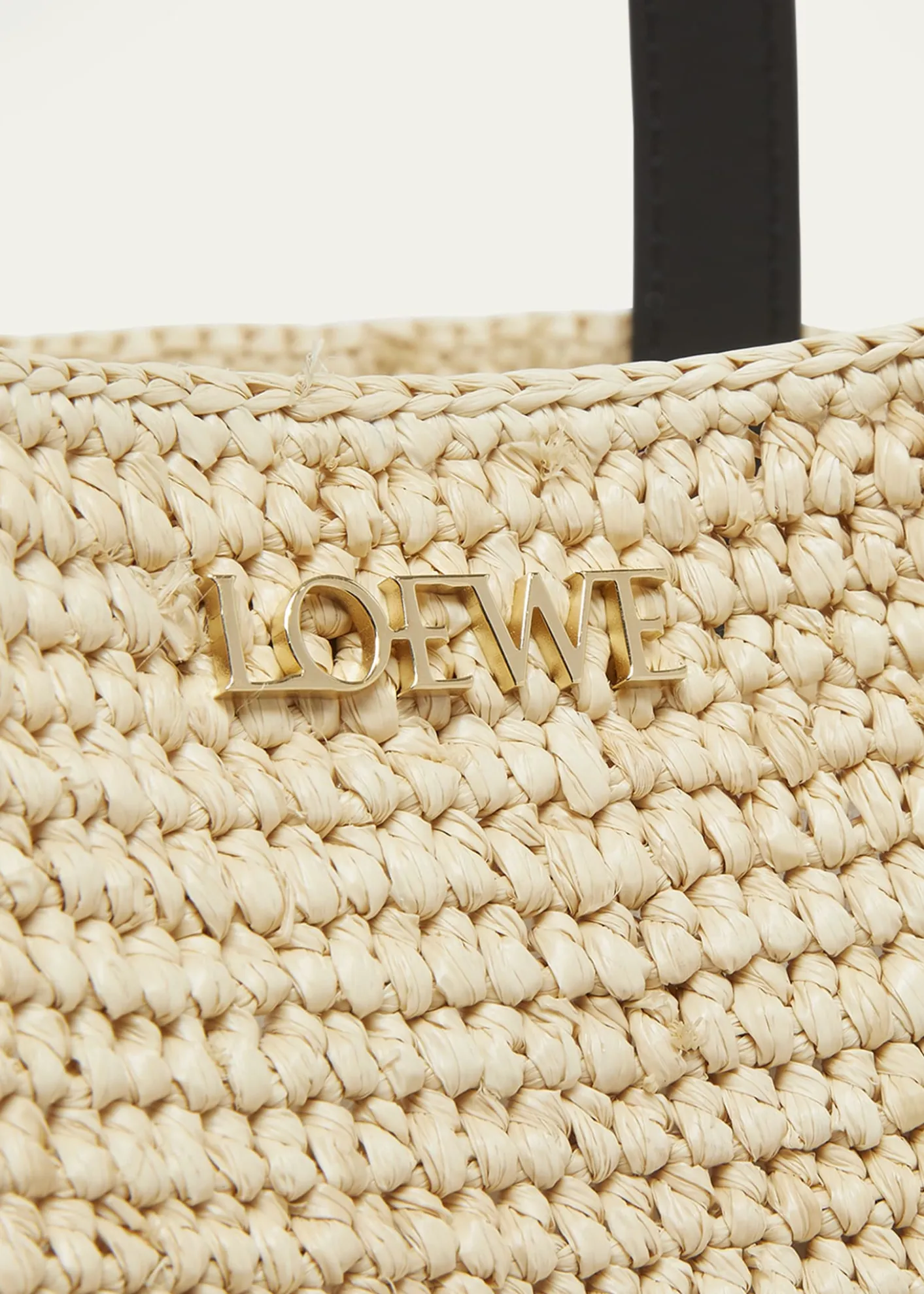Loewex Paula's Ibiza Medium Puzzle Fold Tote Bag in Raffia with Leather Handles