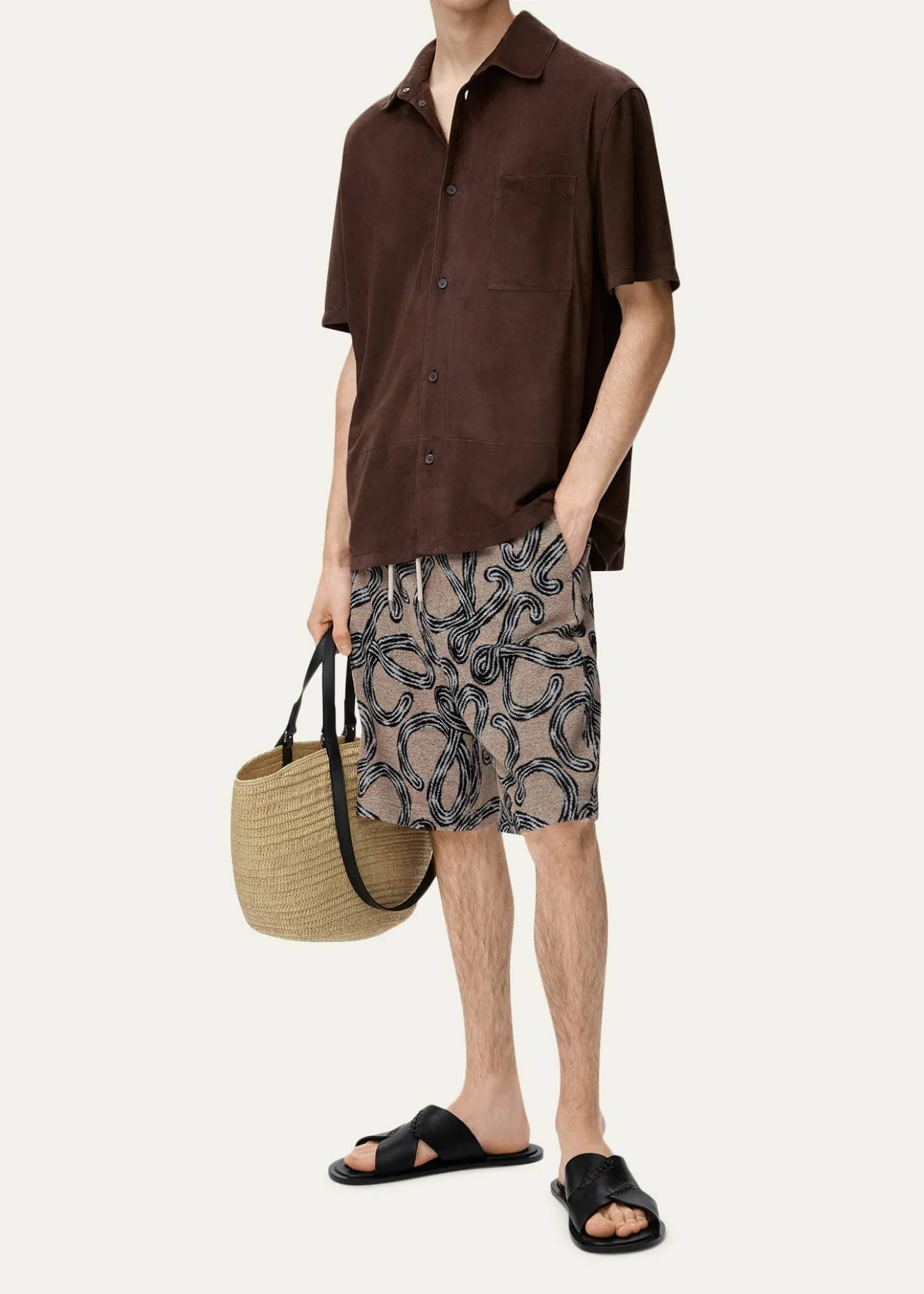 Loewex Paula's Ibiza Men's Cotton-Terry Logo Script Shorts