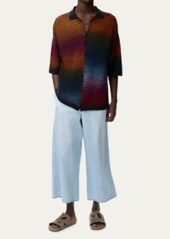 Loewex Paula's Ibiza Men's Denim Cropped Wide-Leg Drawstring Pants