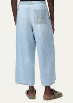Loewex Paula's Ibiza Men's Denim Cropped Wide-Leg Drawstring Pants