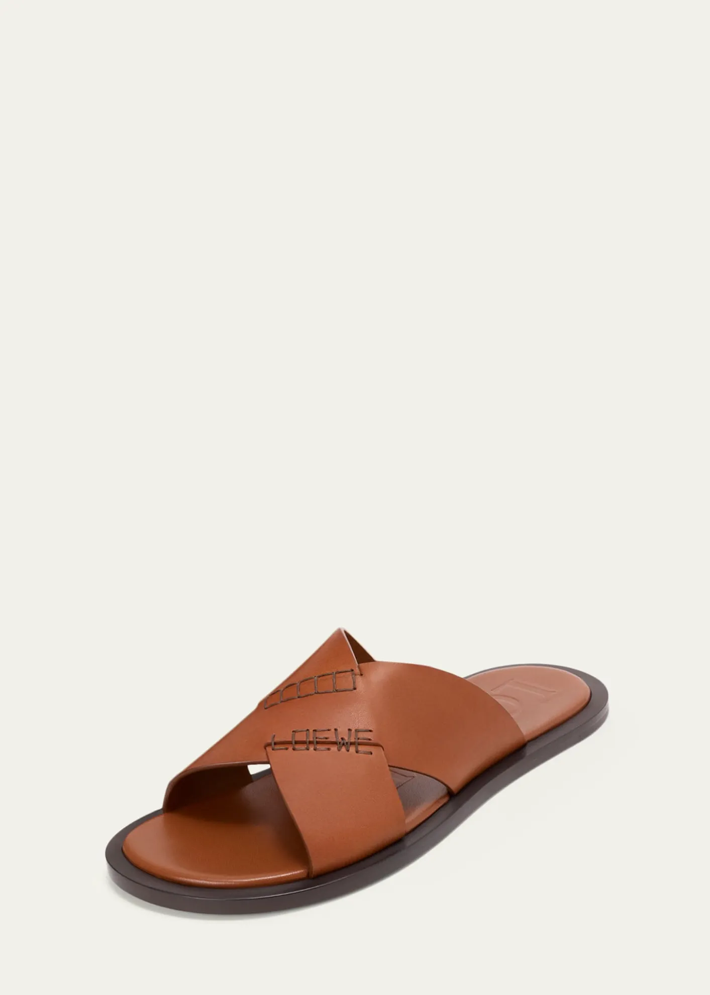 Loewex Paula's Ibiza Men's Flex Crisscross Leather Slide Sandals