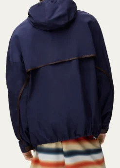 Loewex Paula's Ibiza Men's Hooded Leather-Trim Anorak Jacket