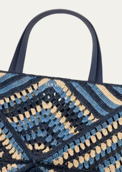 Loewex Paula’s Ibiza Men's Puzzle Fold XL Raffia Tote Bag