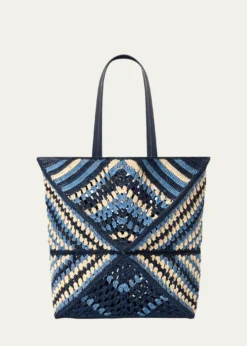 Loewex Paula’s Ibiza Men's Puzzle Fold XL Raffia Tote Bag
