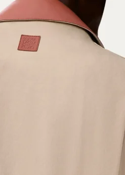 Loewex Paula's Ibiza Men's Washed Cotton Leather-Collar Shirt Jacket