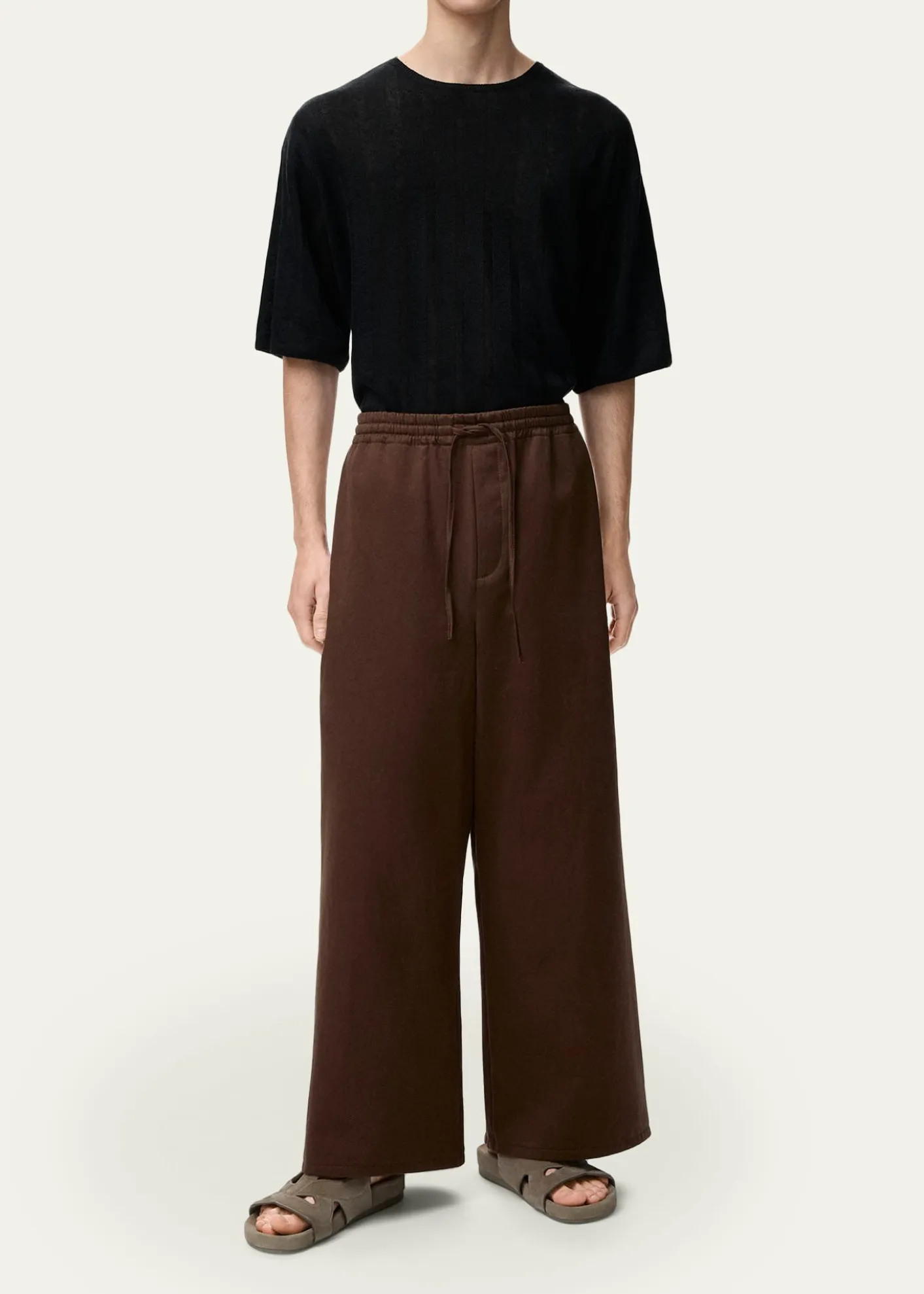 Loewex Paula's Ibiza Men's Washed Satin Wide-Leg Drawstring Pants