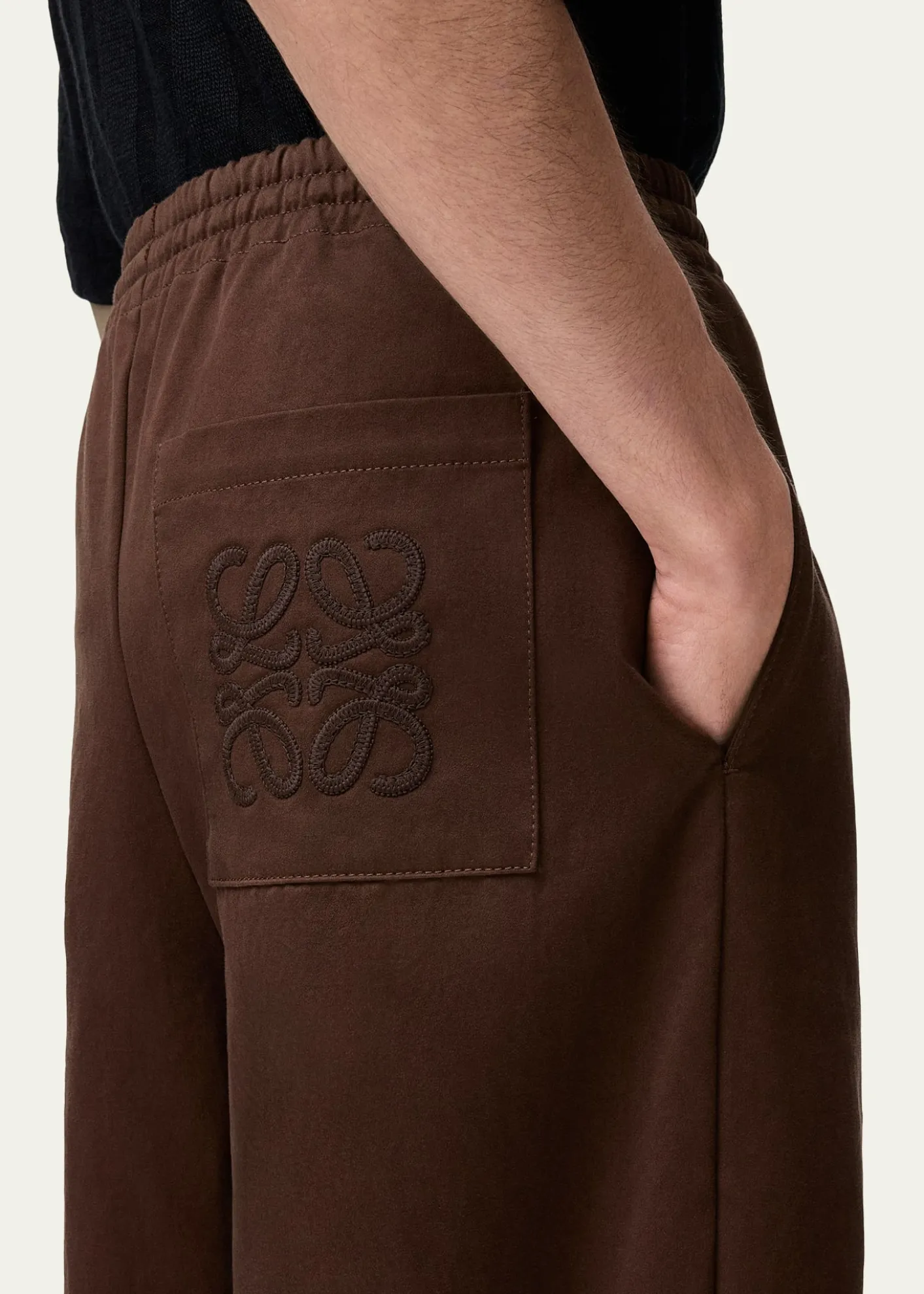 Loewex Paula's Ibiza Men's Washed Satin Wide-Leg Drawstring Pants