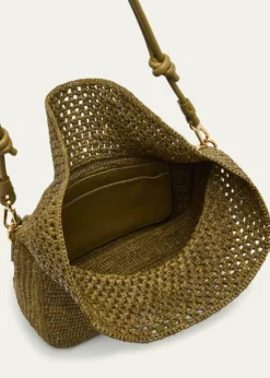 Loewex Paula's Ibiza Ola Small Shoulder Bag in Raffia and Leather