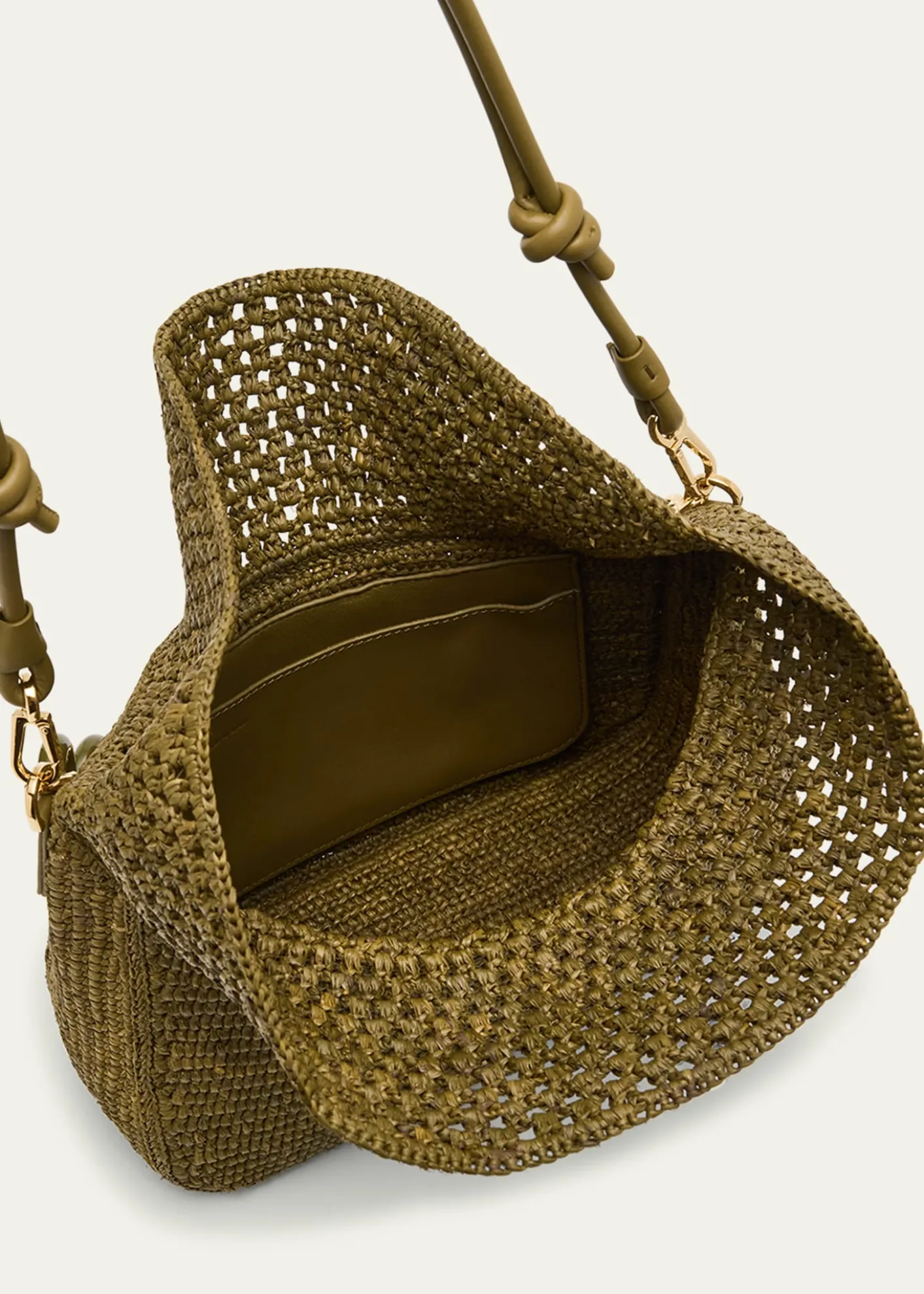 Loewex Paula's Ibiza Ola Small Shoulder Bag in Raffia and Leather