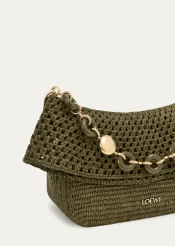 Loewex Paula's Ibiza Ola Small Shoulder Bag in Raffia and Leather