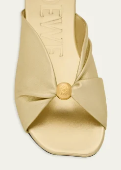 Loewex Paula's Ibiza Pebble Soft Metallic Leather Slide Sandals