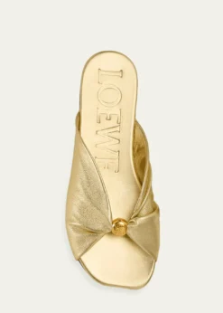 Loewex Paula's Ibiza Pebble Soft Metallic Leather Slide Sandals